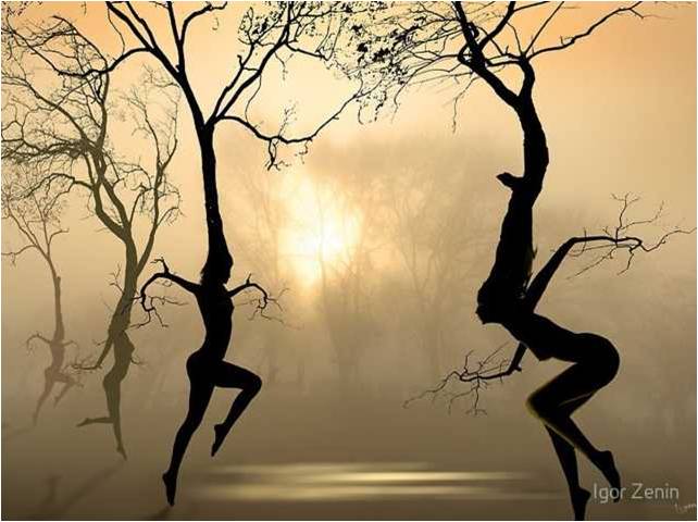 tanzende Baumfrauen
